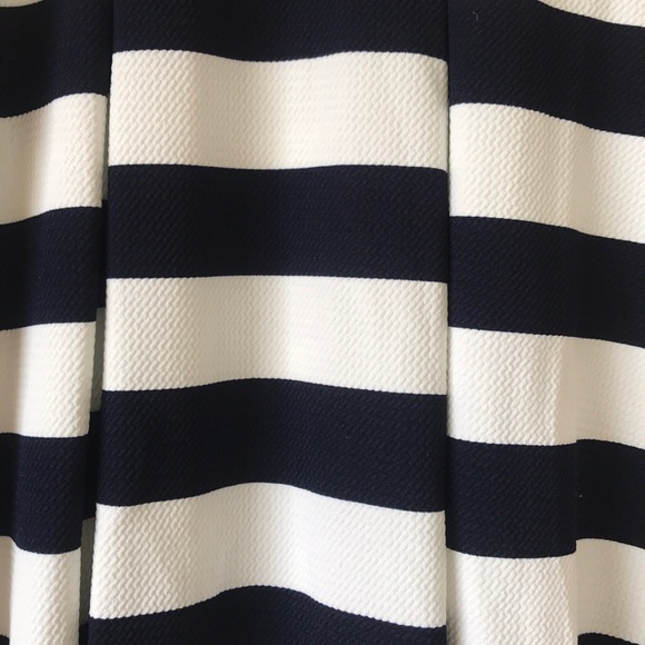 Deep Navy and white striped skater skirt - Picture 3 of 5